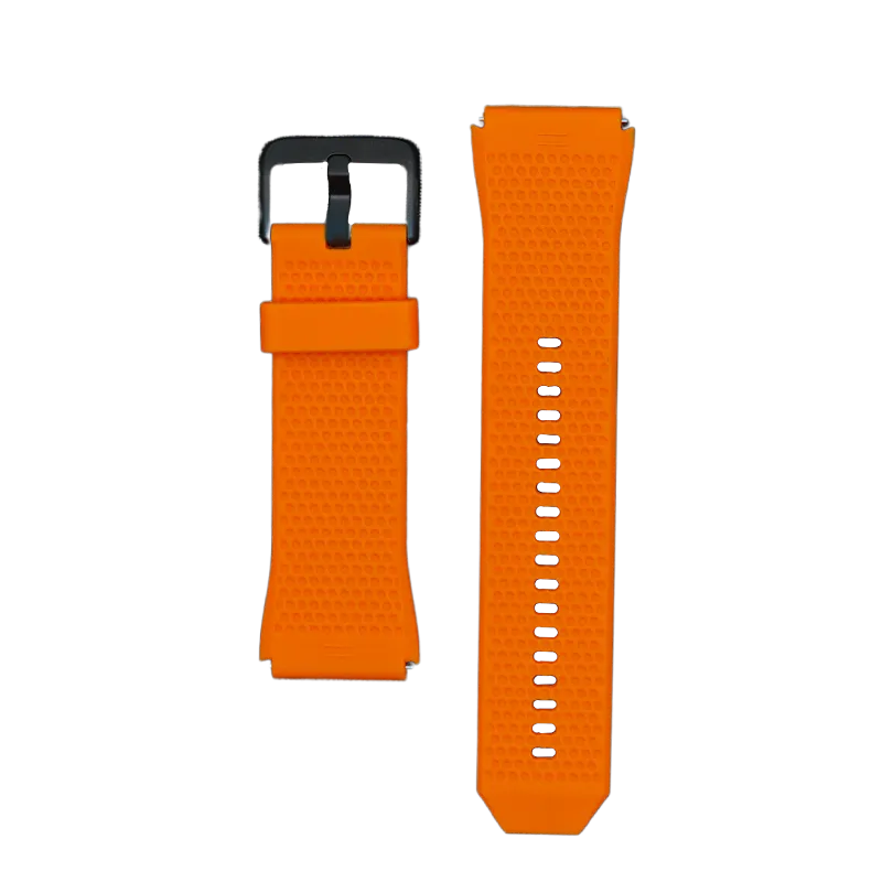 RONiN R-010 Silicone Strap in vibrant orange, designed for a comfortable and secure fit on smartwatches.
