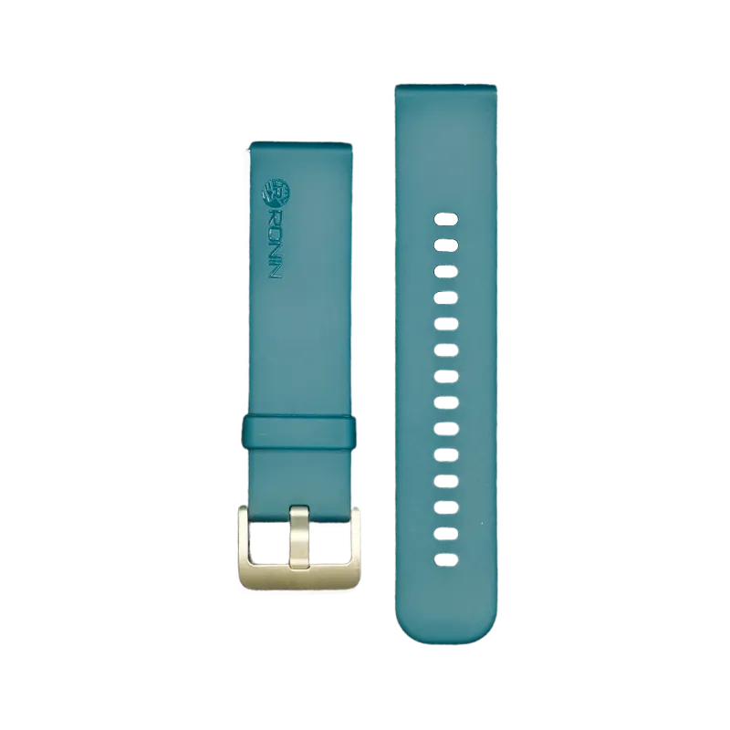RONiN R-010 Silicone Strap in vibrant teal, designed for a comfortable and secure fit on smartwatches.