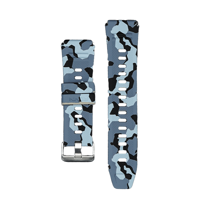 RONiN R-012 Rugged Smart Watch Strap in blue camouflage, designed for a bold look and secure fit during active wear.