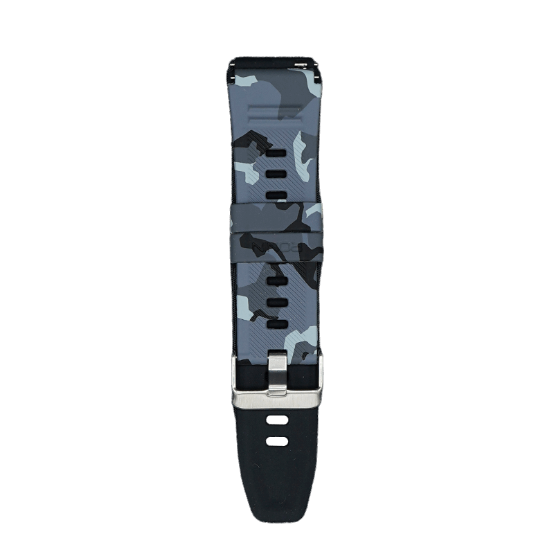 RONiN R-012 Rugged Smart Watch Strap in black camouflage, designed for a bold look and secure fit during active wear.
