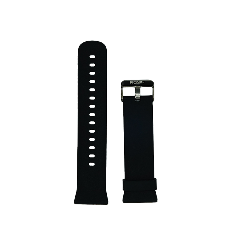 RONiN R-01 & R-04 smartwatch straps in black, designed with a soft, durable material for all-day comfort.