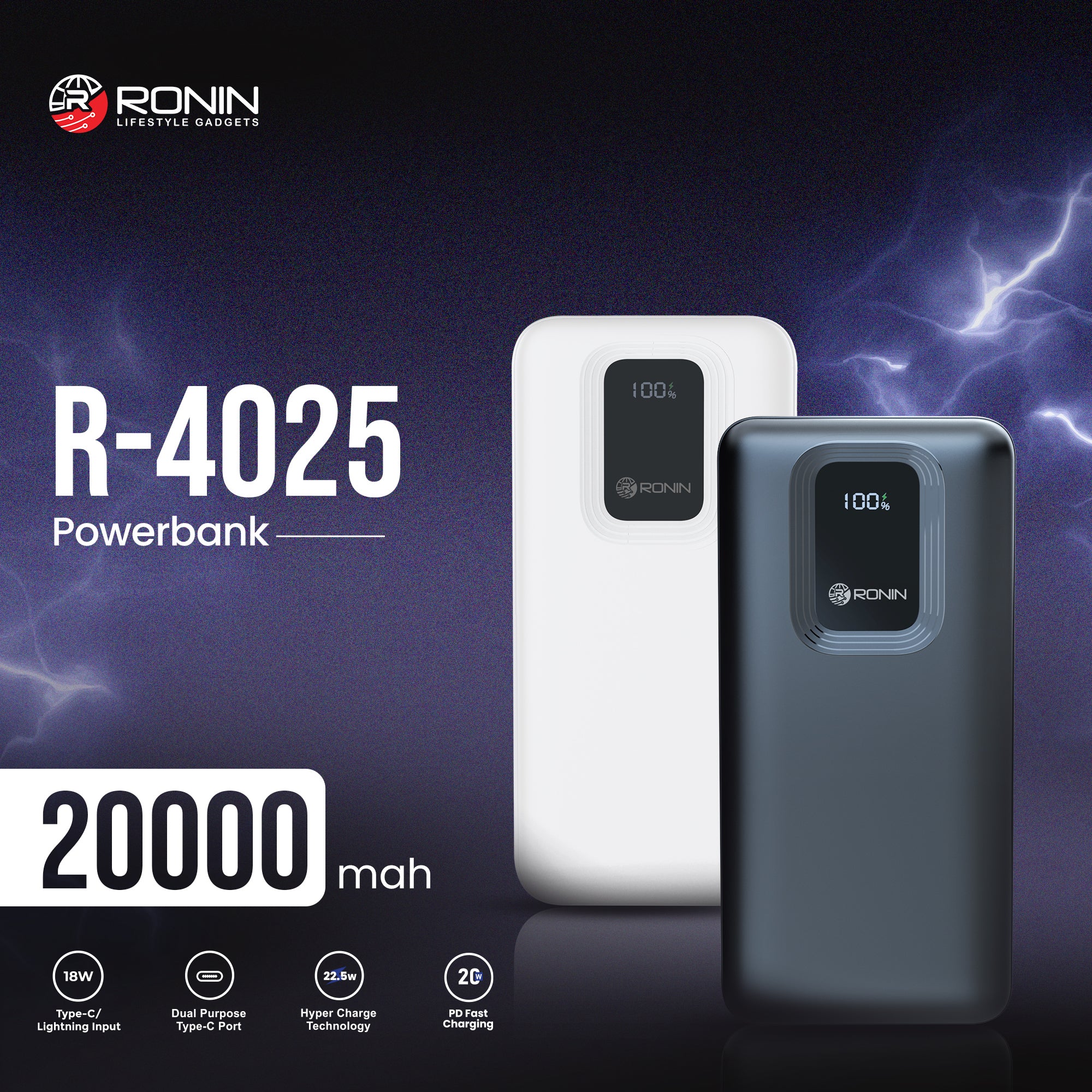 R-4025 Power Bank: Reliable, Compact, and Always Ready – Ronin