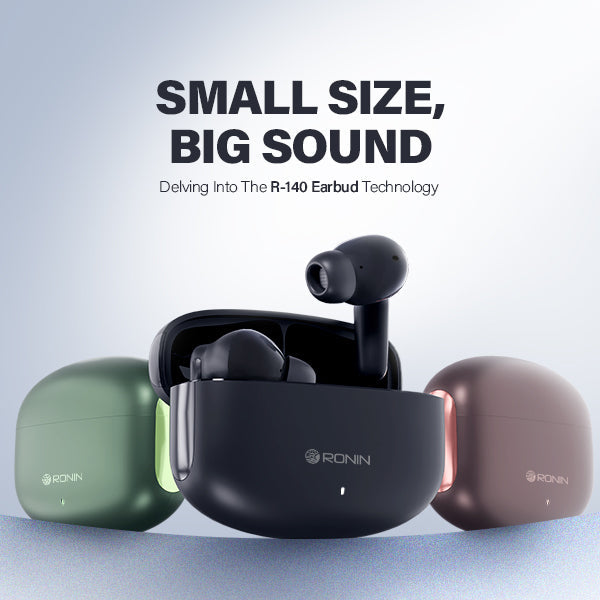 Explore the R-140 earbuds - compact design, powerful sound