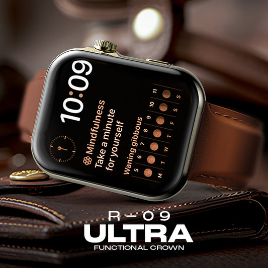 The R-09 Ultra Smart Watch Redefines Style with Cool Leather