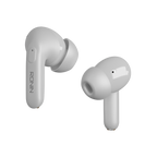 RONiN R-7030 earbuds in white, designed for comfortable wear with a secure in-ear fit and IPX4 water resistance.