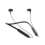 RONiN R-970 wireless neckband in black, featuring a flexible collar and soft bass sound system for comfortable, high-quality listening.