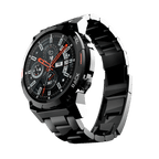 Black metallic RONiN R-011 Luxe Smart Watch, combining stylish design with advanced smart features like call notifications.