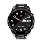 Black RONiN R-011 Luxe Smart Watch with chain strap, designed for a modern look and packed with health tracking features.