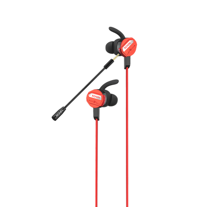 RONiN R-007 Gamerz Handsfree in red, designed for intense gaming sessions with high-definition sound and in-line microphone.