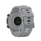 Silver RONiN R-012 Rugged Smart Watch, featuring a 1.43-inch AMOLED display and multiple health monitoring features.