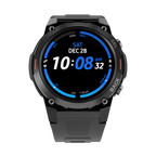 RONiN R-011 smartwatch with a black dial and black silicone strap, featuring a sleek metallic finish and advanced health tracking.