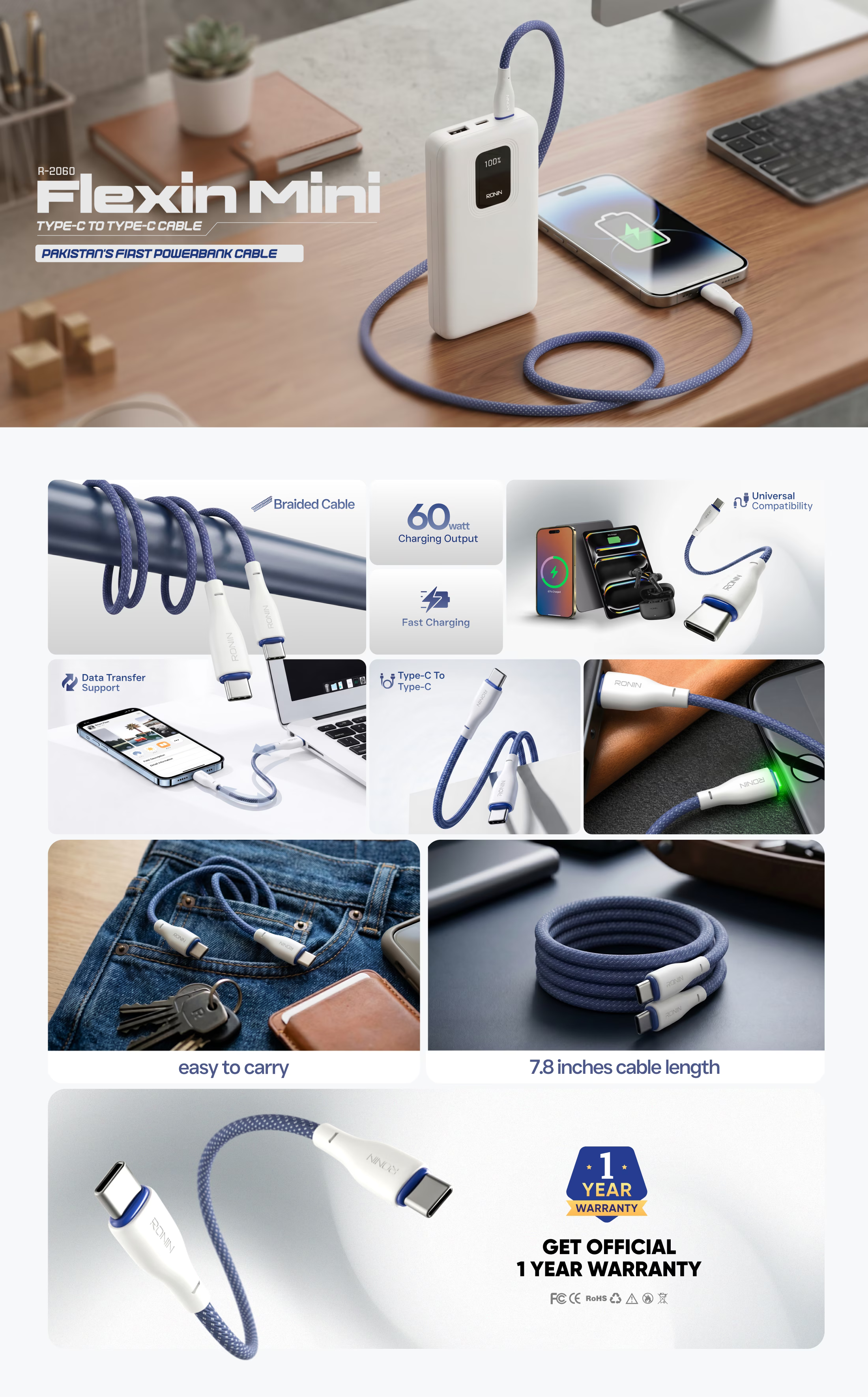 Viperflexin Flexin Mini | R-2060 Type-C to Type-C Cable – Ronin