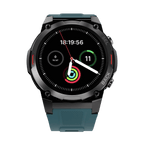 RONiN R-011 smartwatch in black with green silicone strap, ideal for fitness tracking and Bluetooth calling on the go.