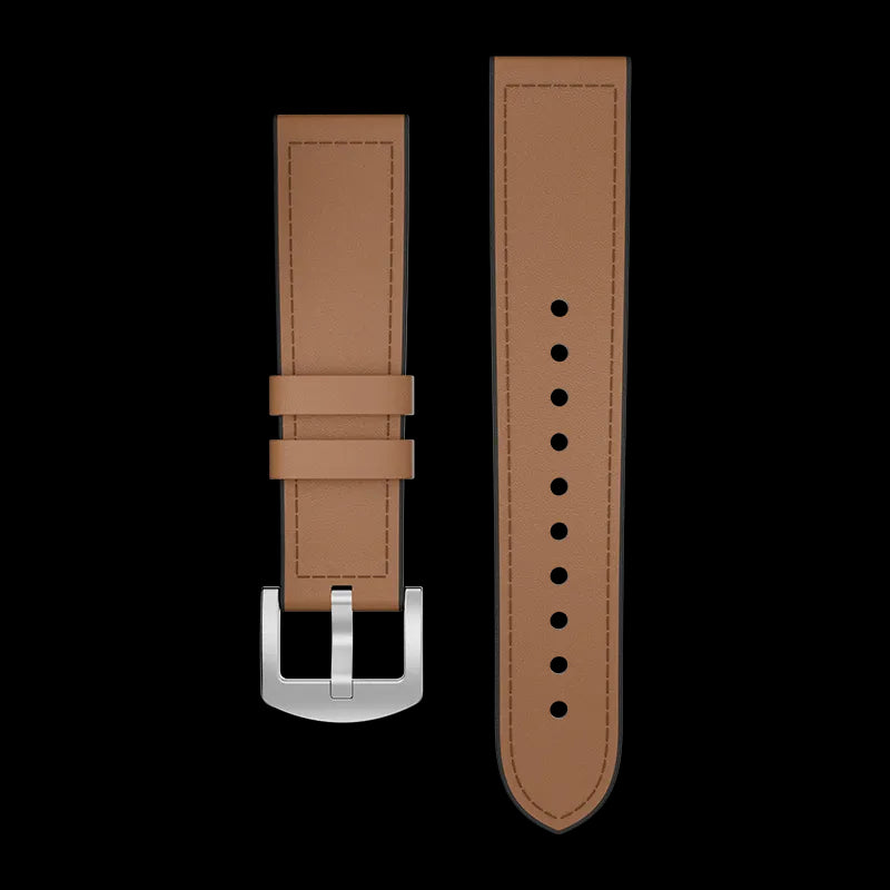 RONiN R-010 Leather Strap in vintage brown, crafted for a classic look and designed to complement smartwatches.