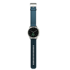 RONiN R-010 Smart Watch in nickel with teal strap, showcasing its advanced health monitoring sensors.