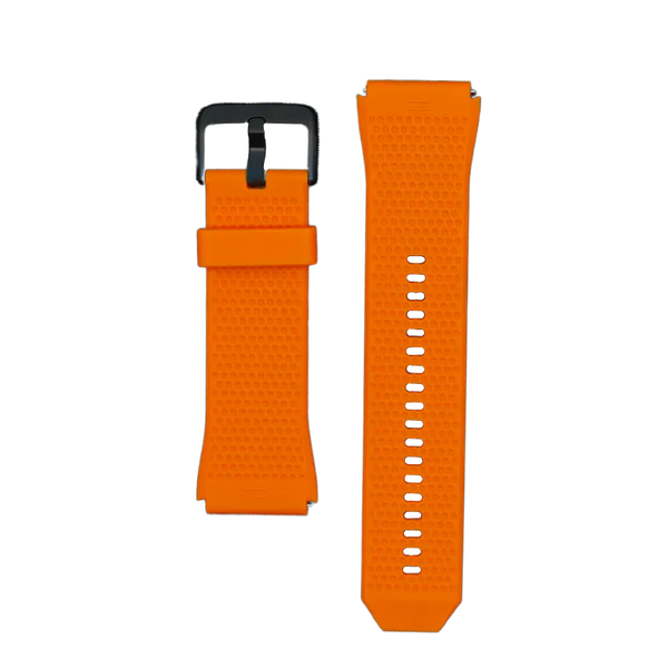 RONiN R-010 Silicone Strap in vibrant orange, designed for a comfortable and secure fit on smartwatches.