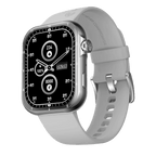 RONiN R-09 Smart Watch with silver nickel finish and grey strap, featuring a vibrant AMOLED display for easy readability.