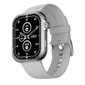 RONiN R-09 Smart Watch with silver nickel finish and grey strap, featuring a vibrant AMOLED display for easy readability.