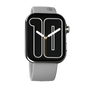 RONiN R-09 Smart Watch with silver nickel finish and grey strap, featuring a vibrant AMOLED display for easy readability.