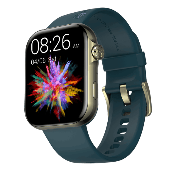 Nickel teal RONiN R-09 Smart Watch, designed with health tracking sensors and stylish strap for a modern look.