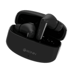 Black RONiN R-140 Earbuds with active noise cancellation and touch controls for seamless listening.