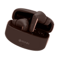 Brown RONiN R-140 Earbuds with environmental noise reduction, perfect for on-the-go audio.