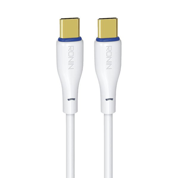RONiN R-2005 Type-C to Type-C durable charging cable with fast-charging capabilities, suitable for smartphones, tablets, and USB-C compatible devices.