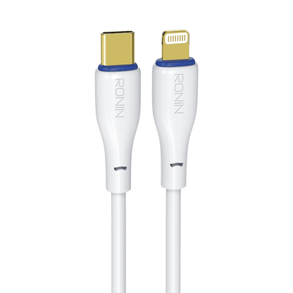 RONiN R-2010 Type-C to iOS high-speed charging cable, durable design for fast charging and seamless data transfer with iOS devices.