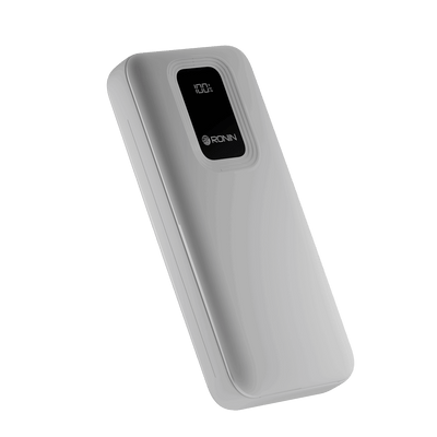 RONiN R-4020 Power Bank in white with 10000mAh capacity, ideal for fast and efficient charging on the go.