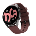 RONiN R-08 Smart Watch with a black dial complemented by a rich maroon strap, designed for those who appreciate style and cutting-edge technology.