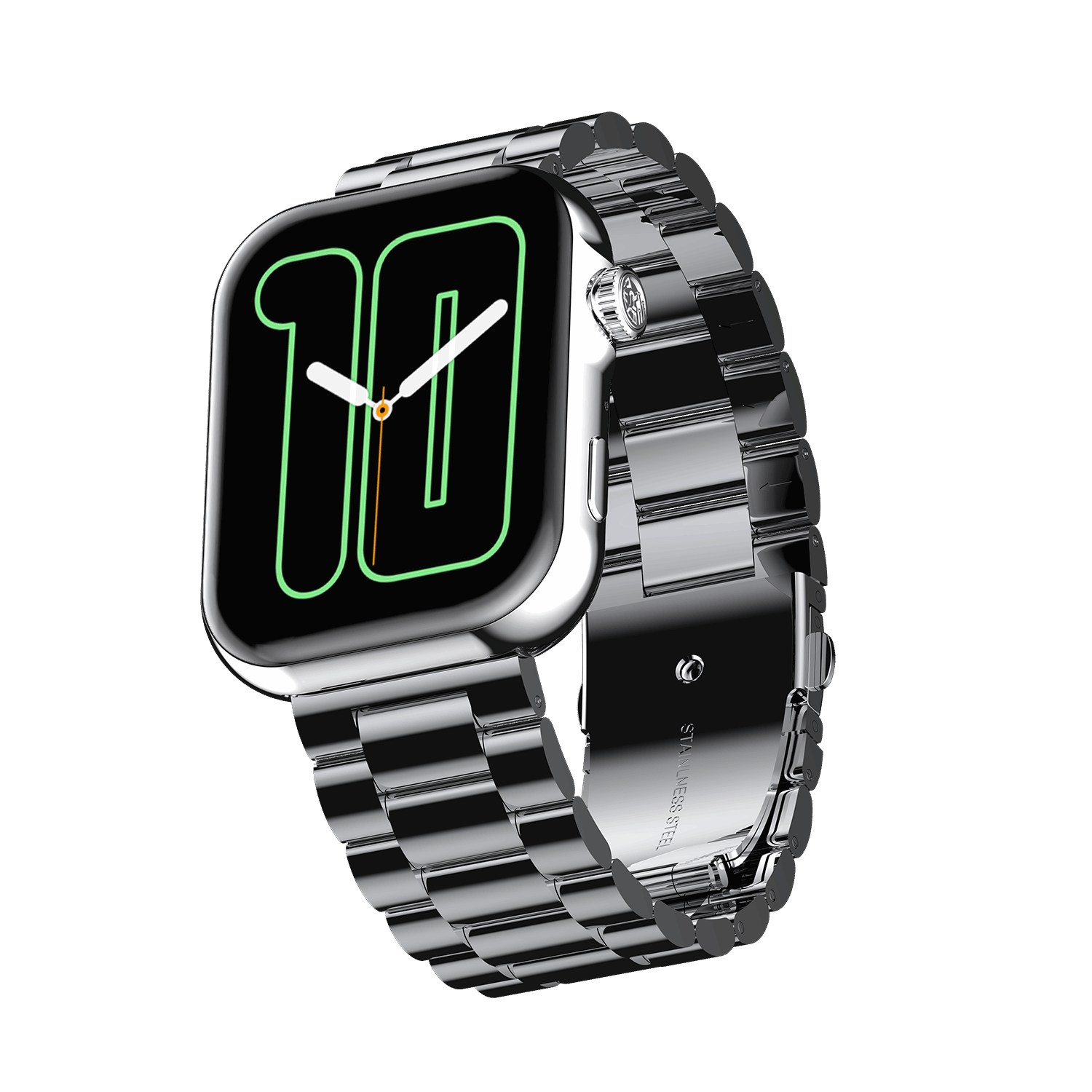 RONiN R-09 Luxe Smart Watch in elegant silver, featuring a large AMOLED display for vibrant visuals.