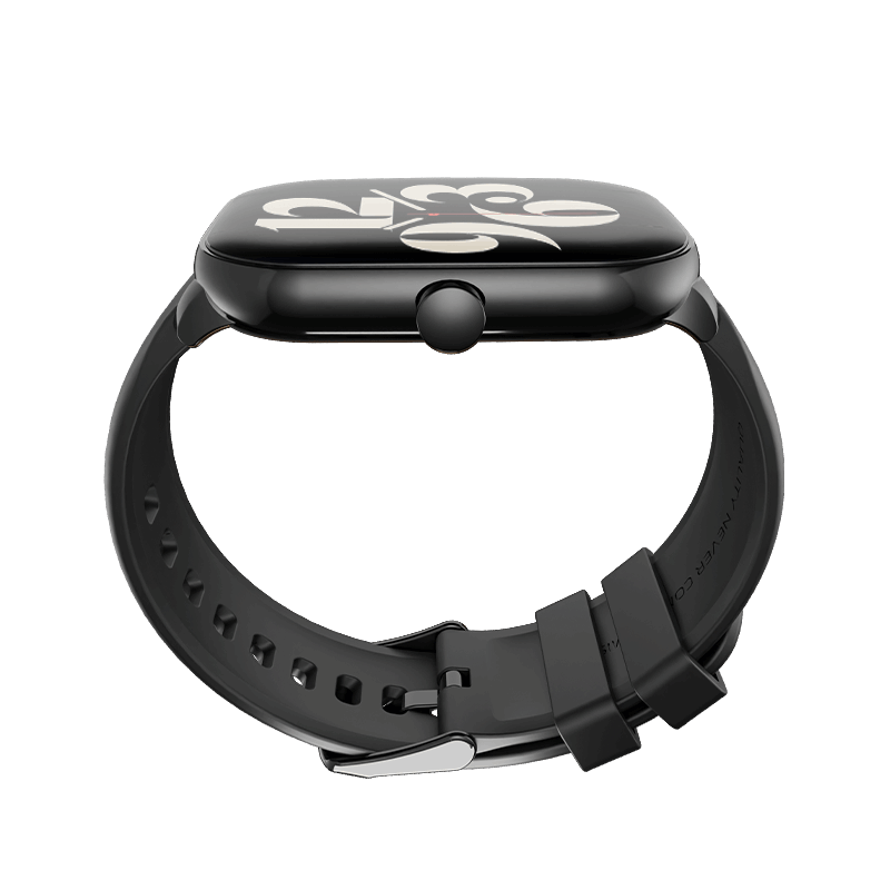 RONiN R-06 Smart Watch in black with black strap, offering a week-long battery life and multiple fitness sensors.