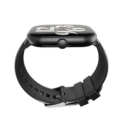 RONiN R-06 Smart Watch in black with black strap, offering a week-long battery life and multiple fitness sensors.