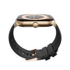 Golden RONiN R-06 Smart Watch with black strap, designed for style and functionality with a 300mAh battery.