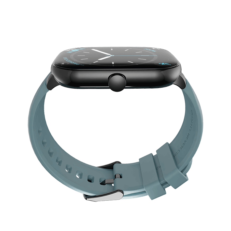 Black RONiN R-06 Smart Watch with teal strap, combining style with functionality for everyday use.