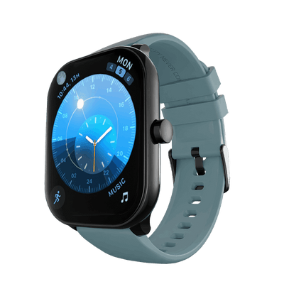 Black RONiN R-06 Smart Watch with teal strap, combining style with functionality for everyday use.