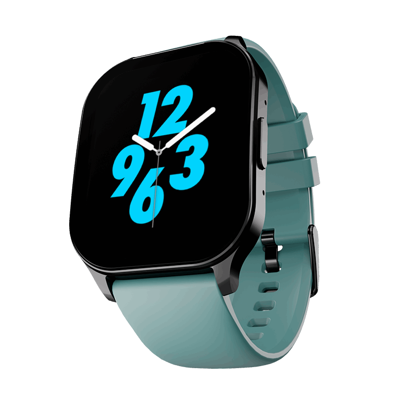 RONiN R-07 Smart Watch with a black dial and vibrant teal strap, offering comprehensive health tracking.