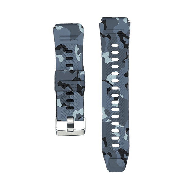 RONiN R-012 Rugged Smart Watch Strap in black camouflage, designed for a bold look and secure fit during active wear.