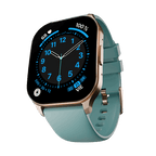  RONiN R-07 Smart Watch with a golden dial and teal strap, adding a touch of luxury to everyday smart technology.Smart Watch blue gold