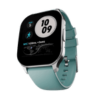 RONiN R-07 Smart Watch with a silver dial and teal strap, featuring health monitoring and fitness tracking capabilities.