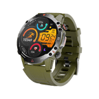 Green RONiN R-012 Rugged Smart Watch, equipped with IP68 water resistance and a sporty silicone strap.