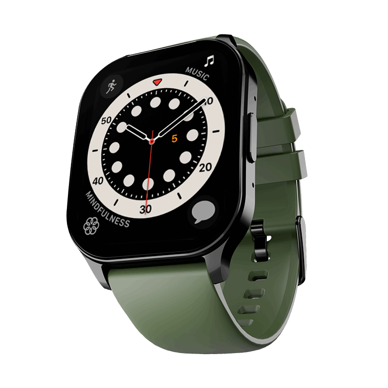 RONiN R-07 Smart Watch in black and grass green, designed for fitness enthusiasts