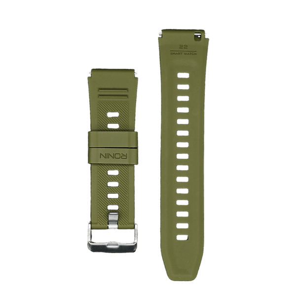 RONiN R-012 Rugged Smart Watch Strap in green, designed for a bold look and secure fit during active wear.