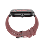 RONiN R-06 Smart Watch in black with maroon strap, offering a week-long battery life and multiple fitness sensors.