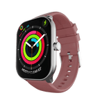 Stylish RONiN R-06 Smart Watch in silver with maroon strap, including sleep monitoring and step tracking features.