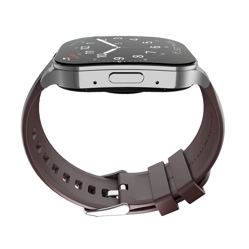 RONiN R-07 Smart Watch in silver and maroon, blending style with advanced smart features.