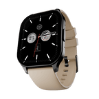 RONiN R-07 Smart Watch featuring a black dial with pale brown strap, perfect for style and smart features.