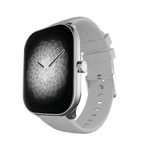 Silver RONiN R-06 Smart Watch paired with grey strap, featuring 110+ customizable watch faces for personal style.