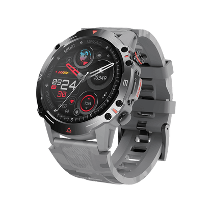 Silver RONiN R-012 Smart Watch, IP68 rated for water resistance, perfect for fitness and health tracking.