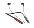 RONiN R-970 wireless neckband in red, featuring a flexible collar and soft bass sound system for comfortable, high-quality listening.